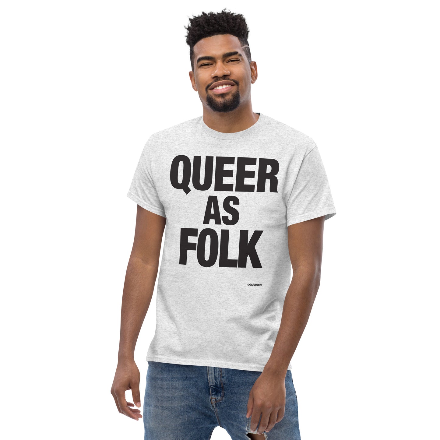 007 Queer as Folk (black on light) Men's classic tee