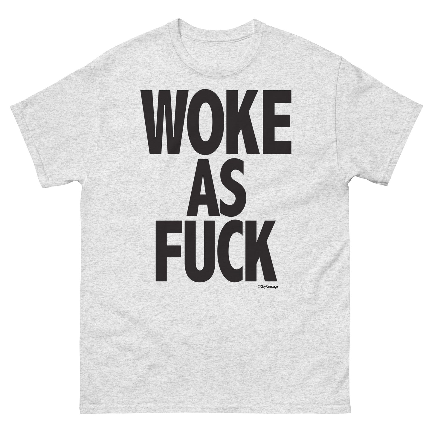 011 Woke as Fuck (black on light) Men's classic tee