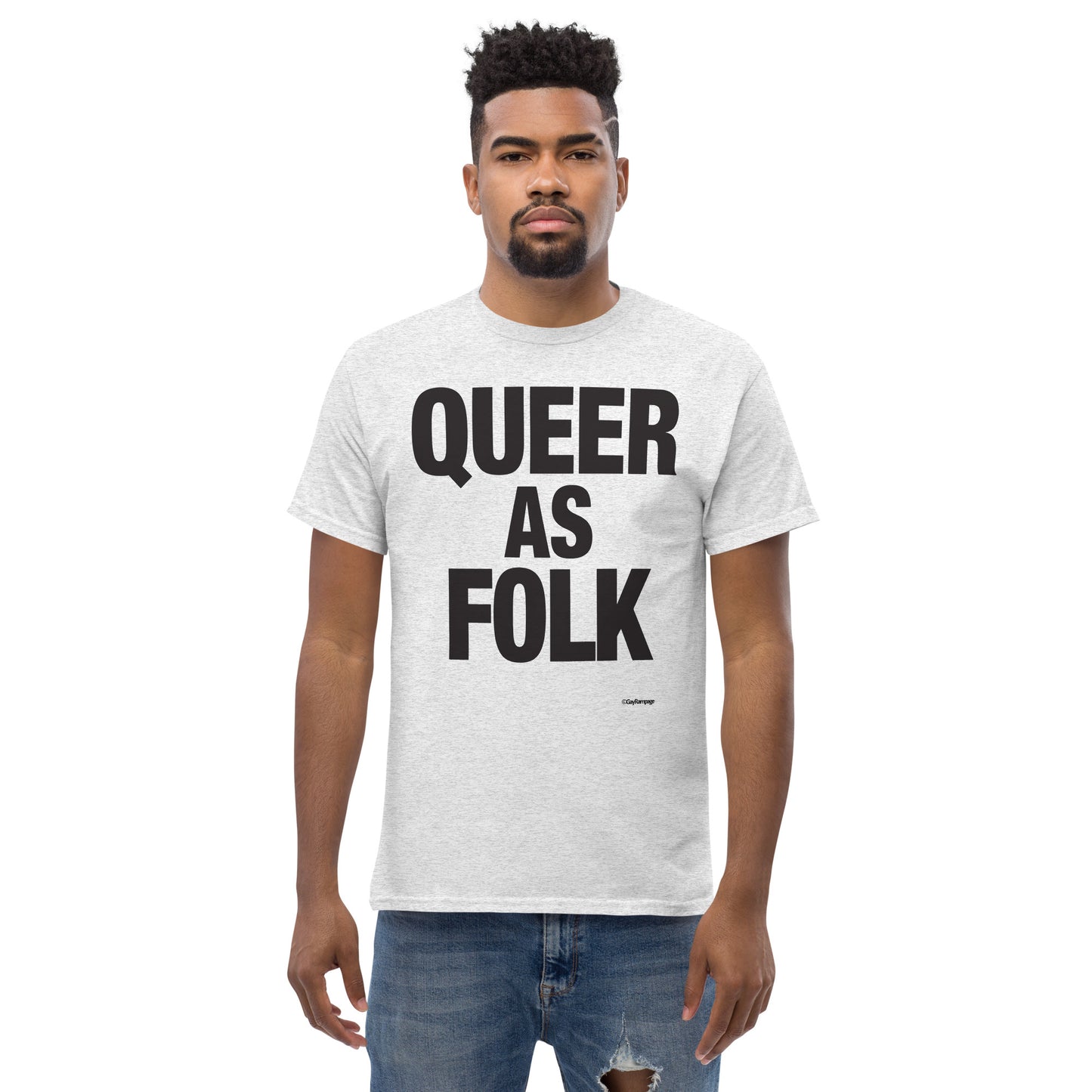 007 Queer as Folk (black on light) Men's classic tee