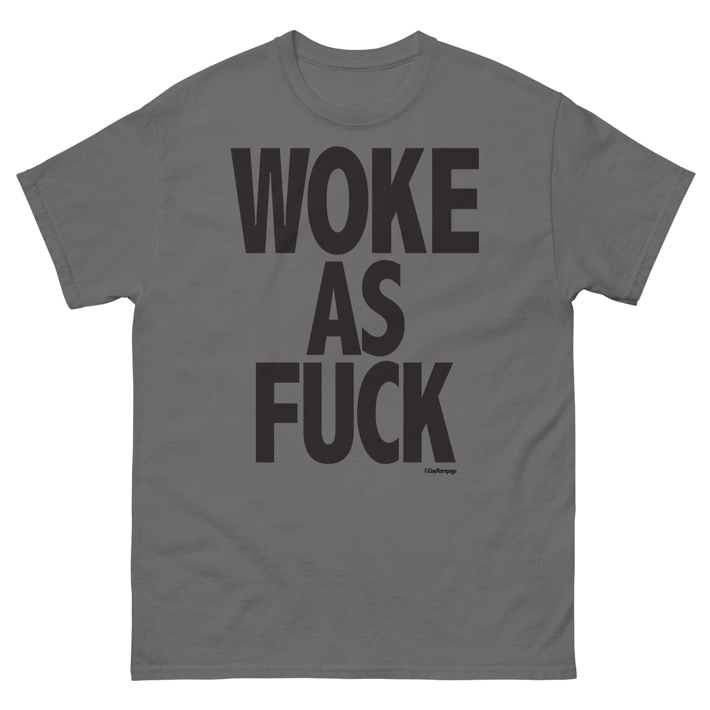 011 Woke as Fuck (black on light) Men's classic tee