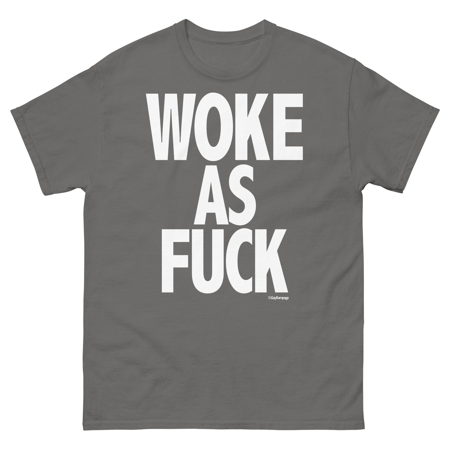 012 Woke as Fuck (white on dark) Men's classic tee