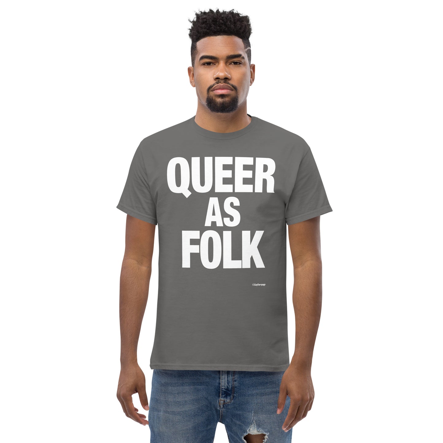 008 Queer as Folk (white on dark) Men's classic tee