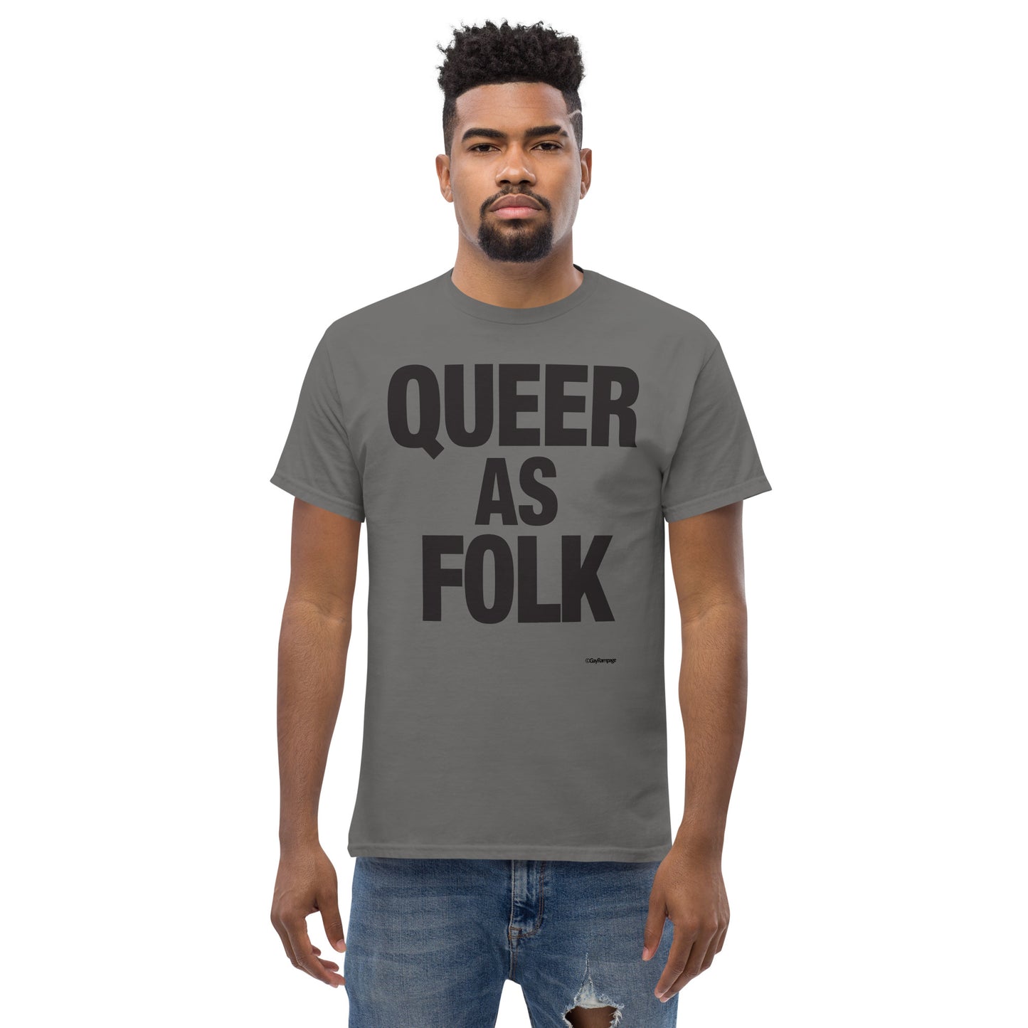 007 Queer as Folk (black on light) Men's classic tee