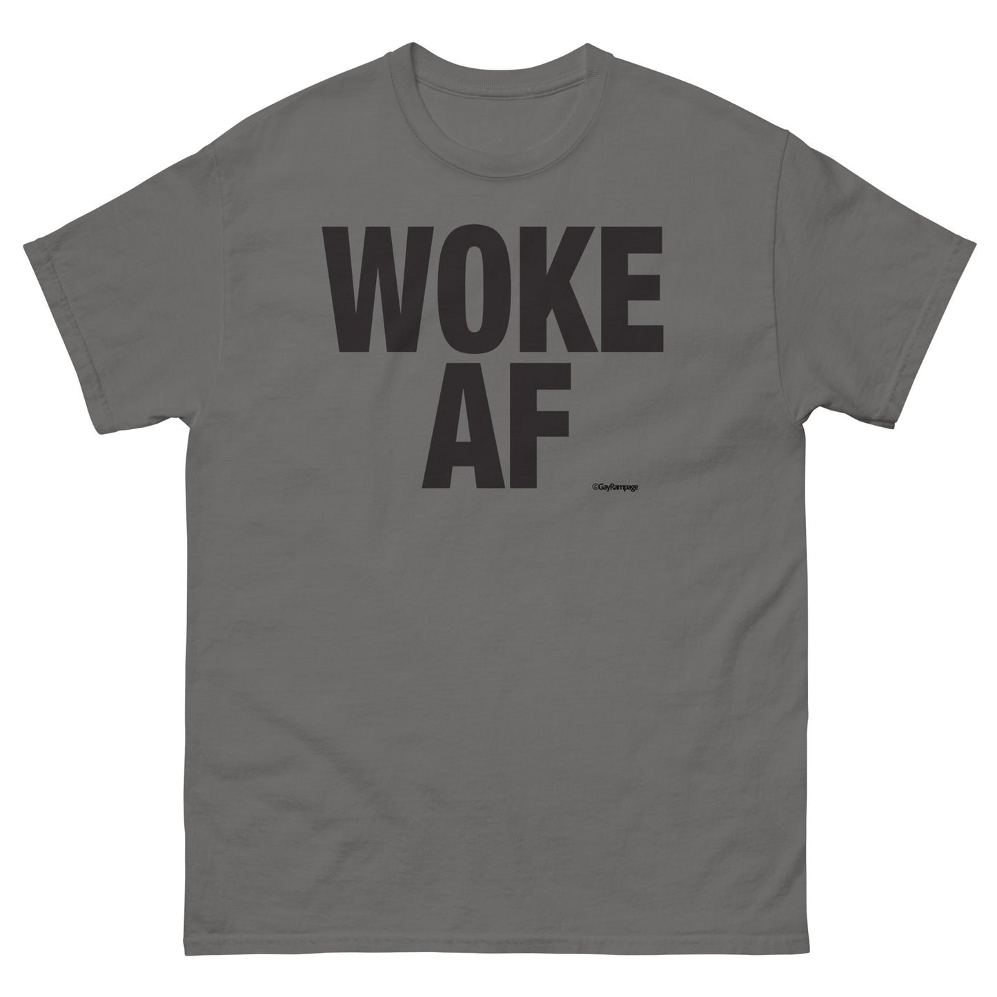 002 Woke AF w/ Woke Definition on back (black on light) Men's classic tee