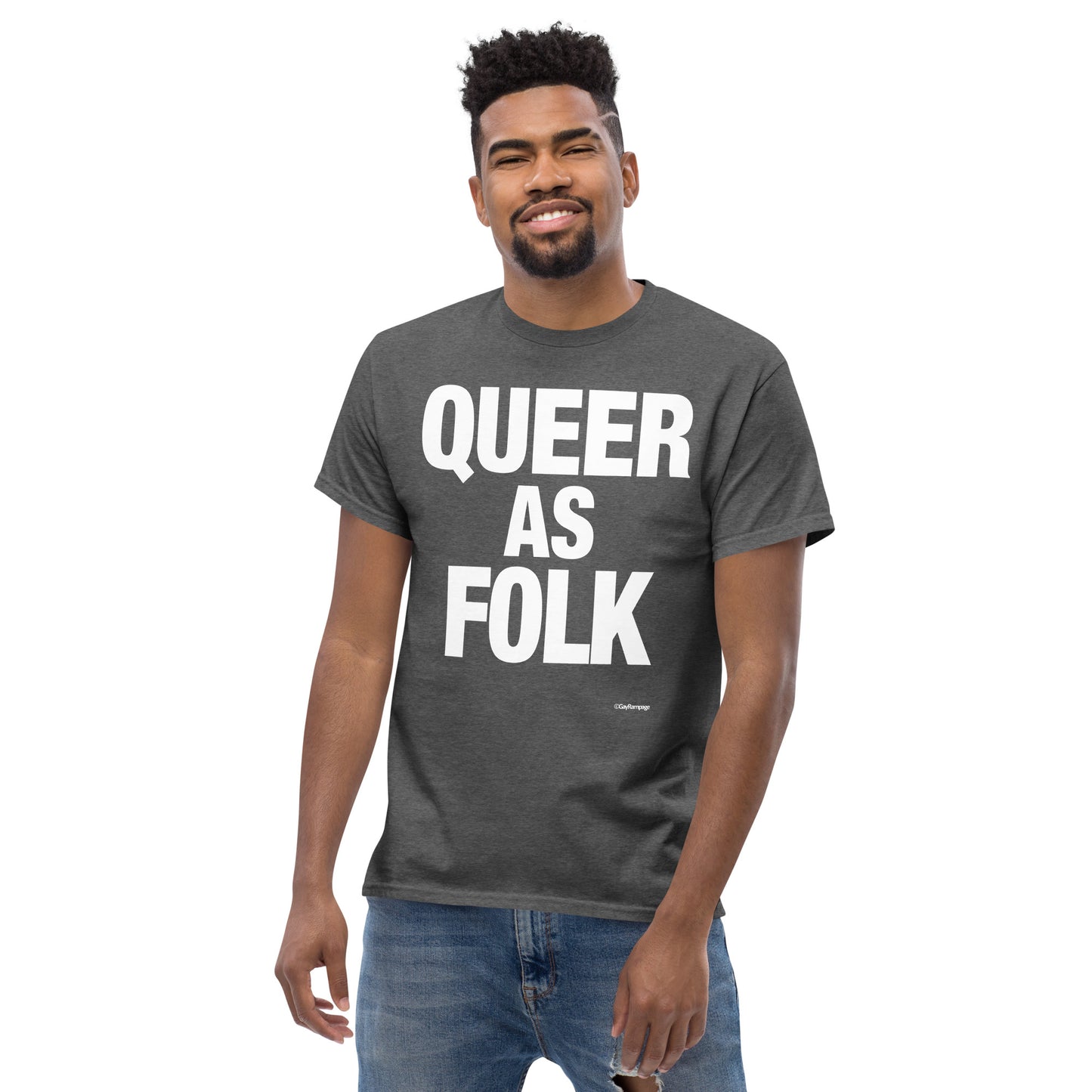 008 Queer as Folk (white on dark) Men's classic tee