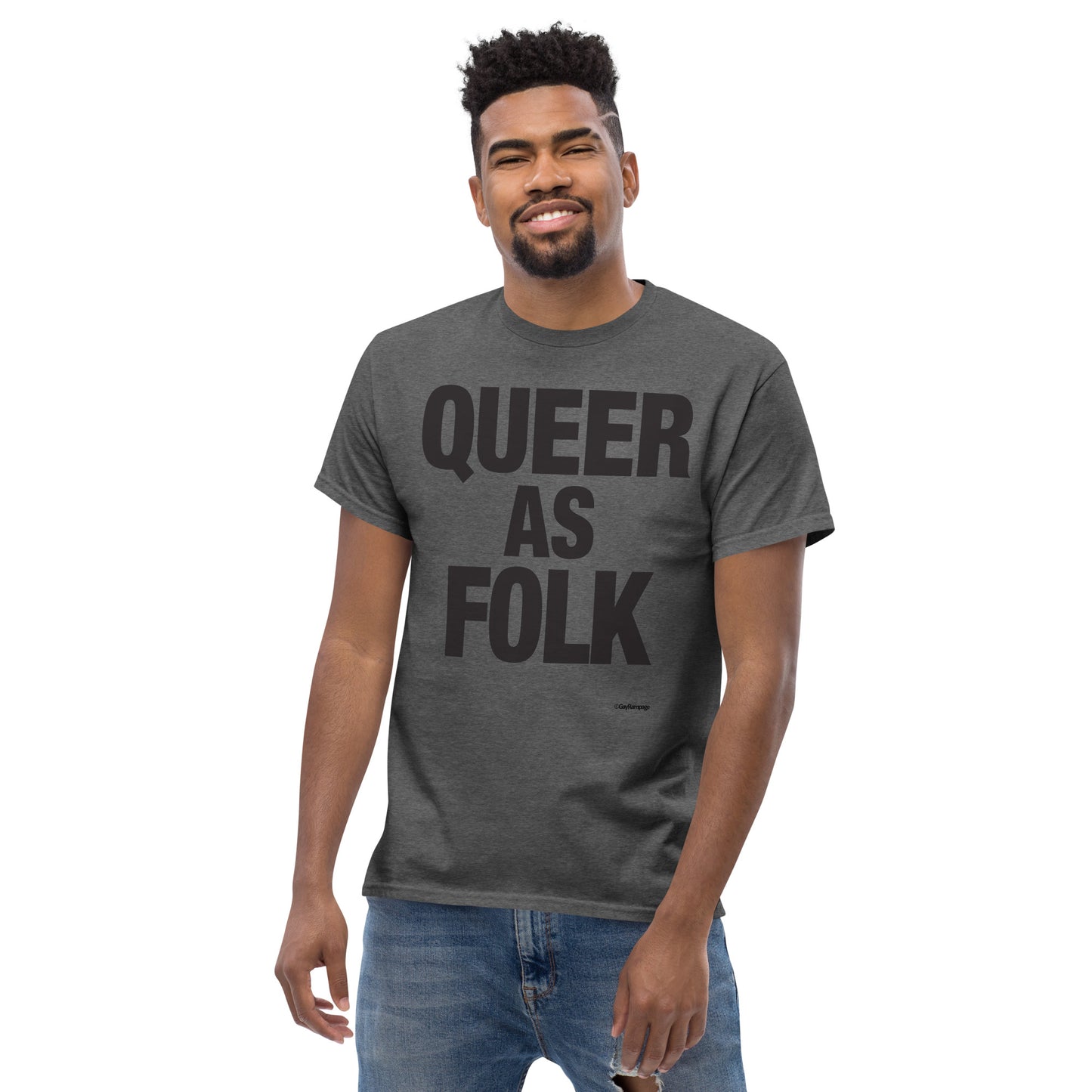 007 Queer as Folk (black on light) Men's classic tee