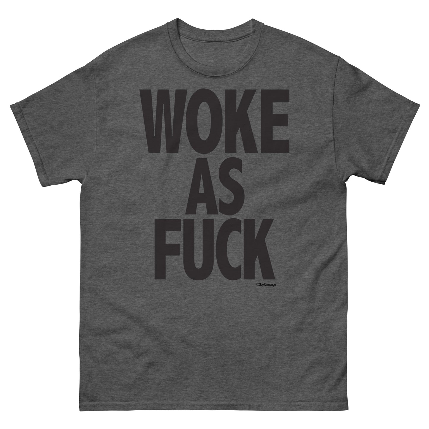 011 Woke as Fuck (black on light) Men's classic tee