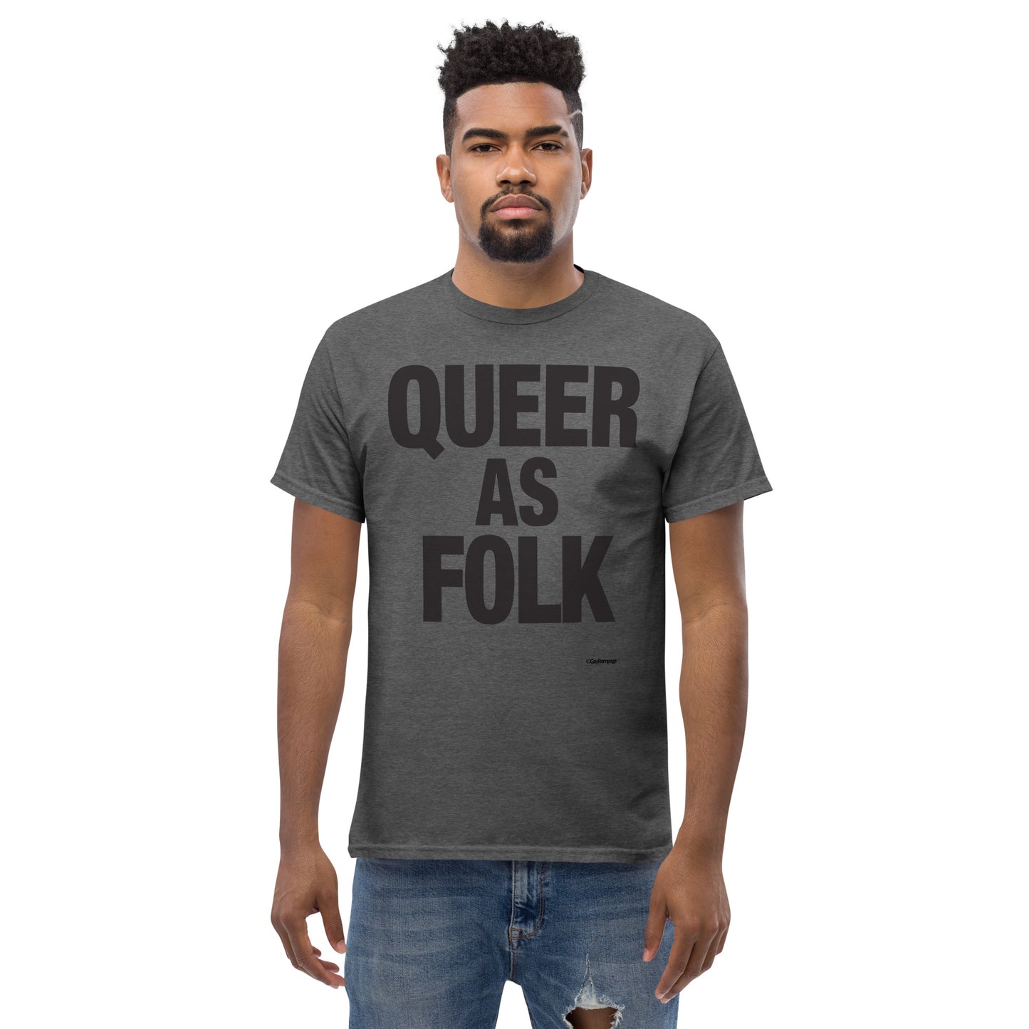 007 Queer as Folk (black on light) Men's classic tee