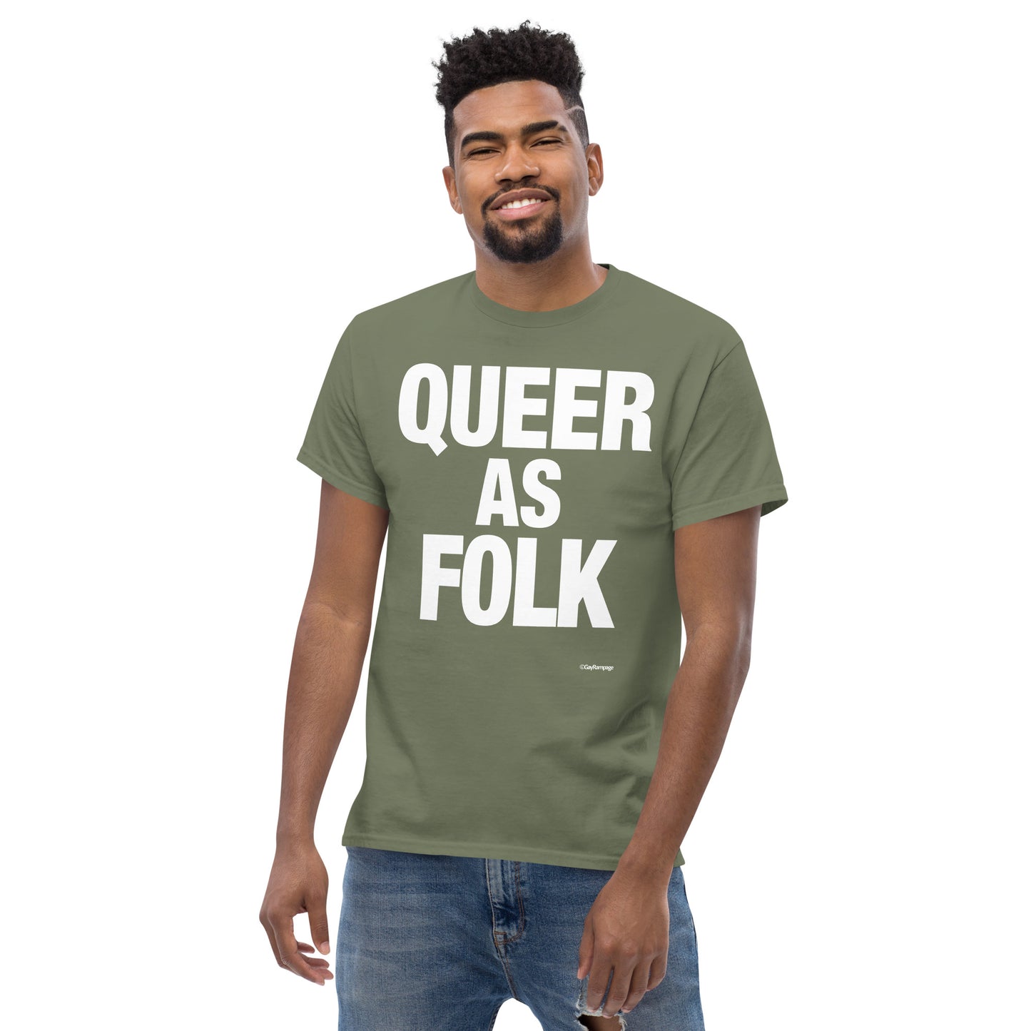 008 Queer as Folk (white on dark) Men's classic tee