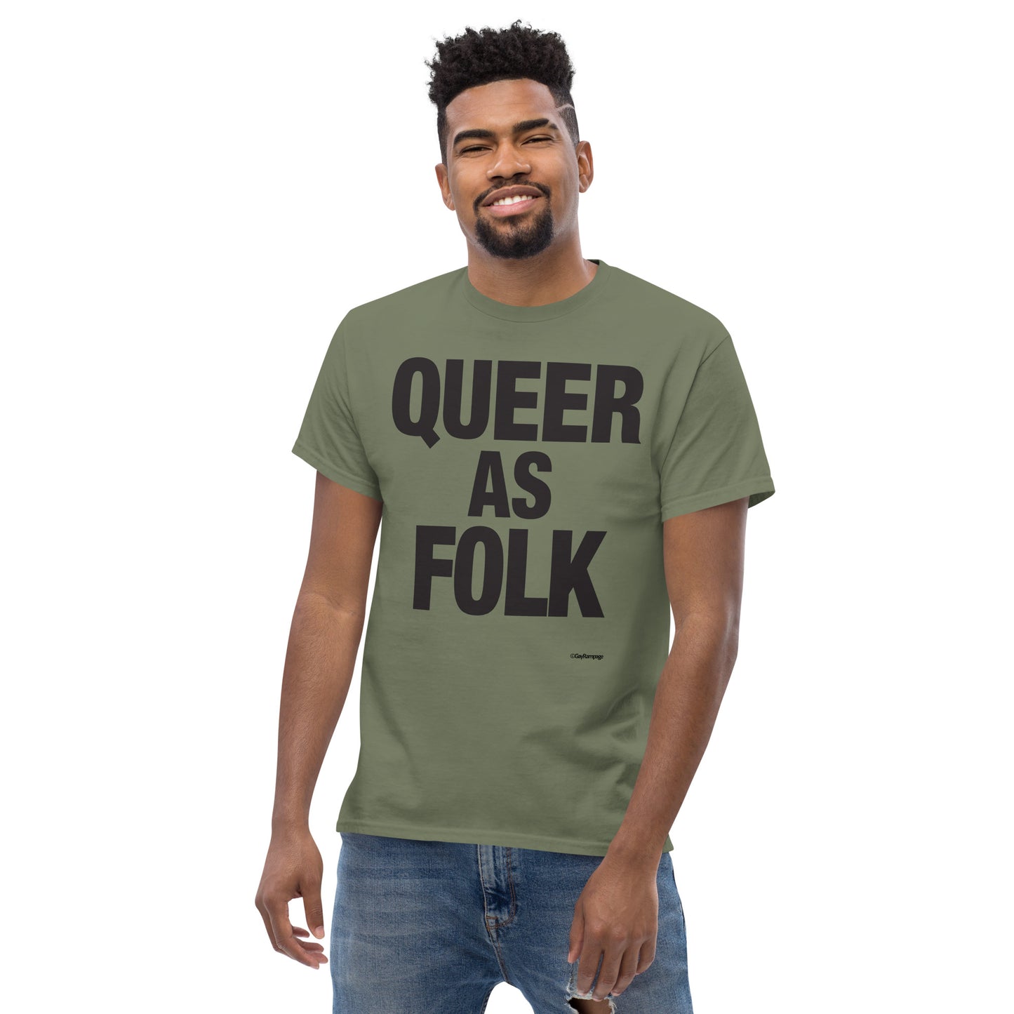 007 Queer as Folk (black on light) Men's classic tee