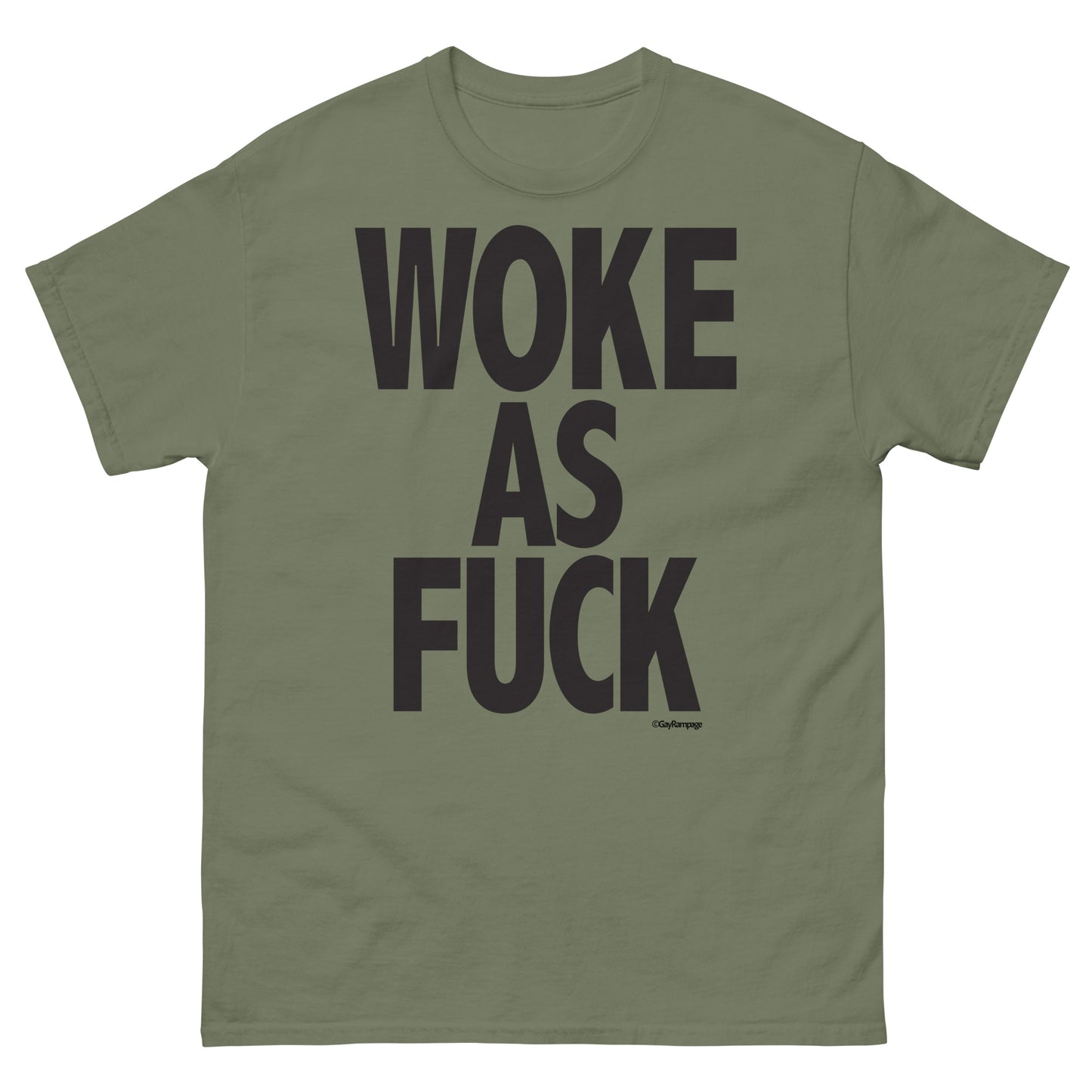 011 Woke as Fuck (black on light) Men's classic tee