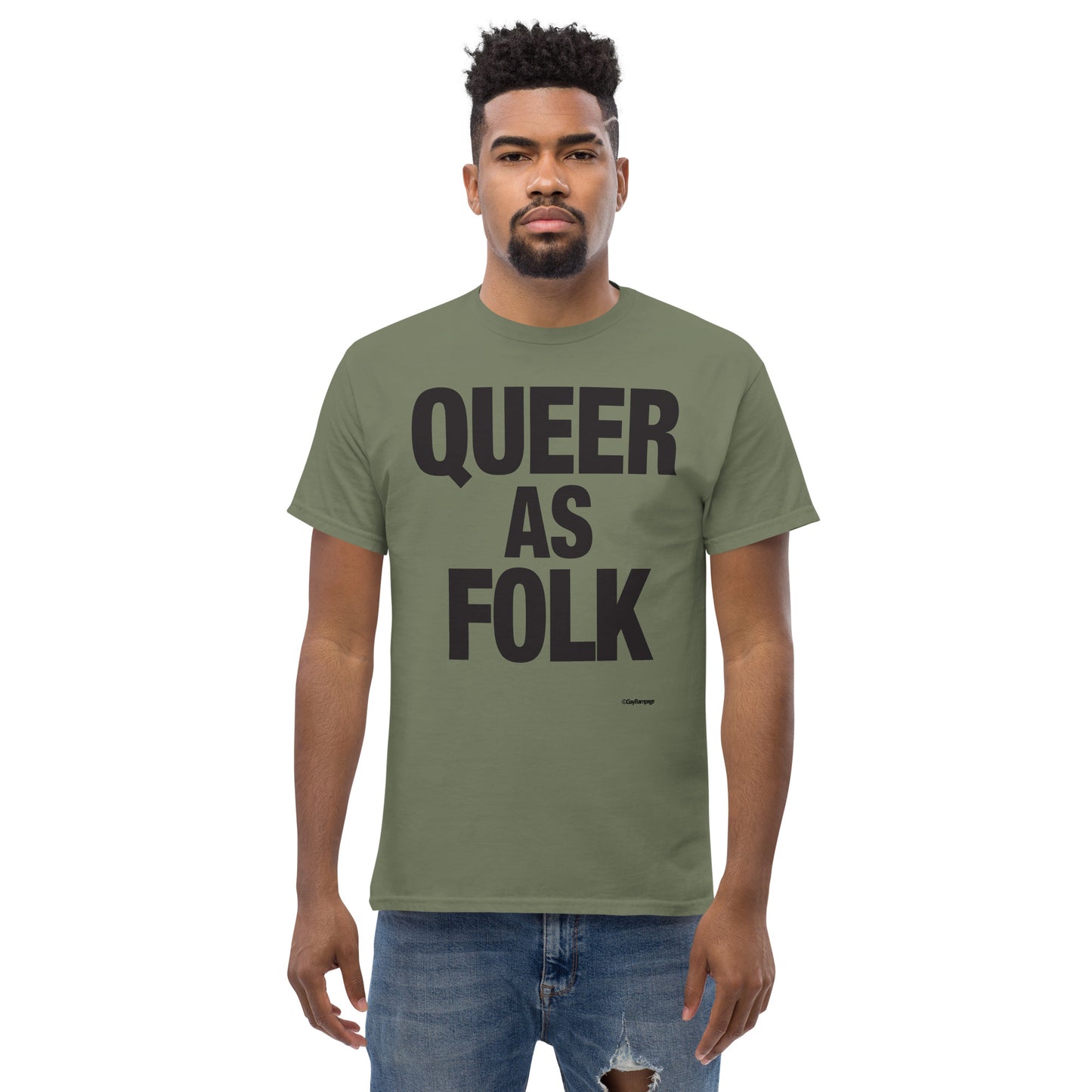 007 Queer as Folk (black on light) Men's classic tee