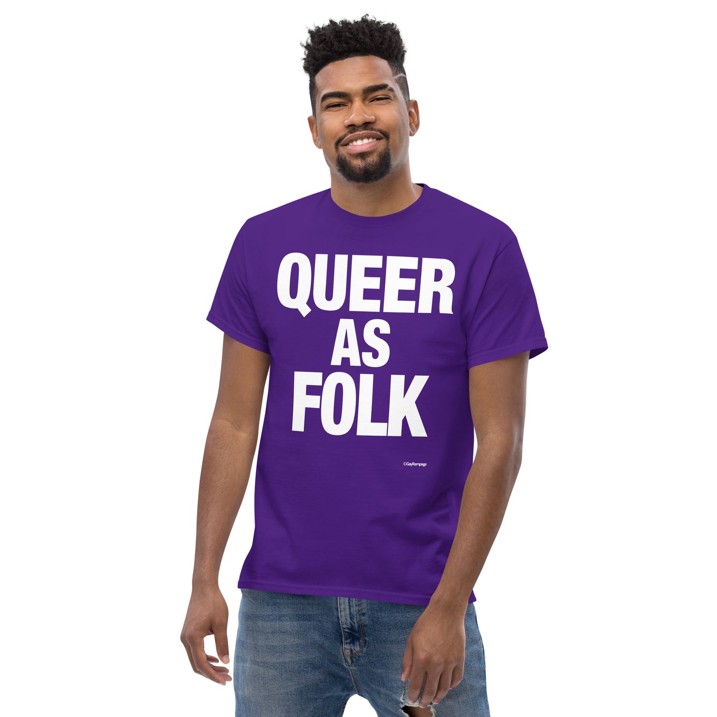 008 Queer as Folk (white on dark) Men's classic tee