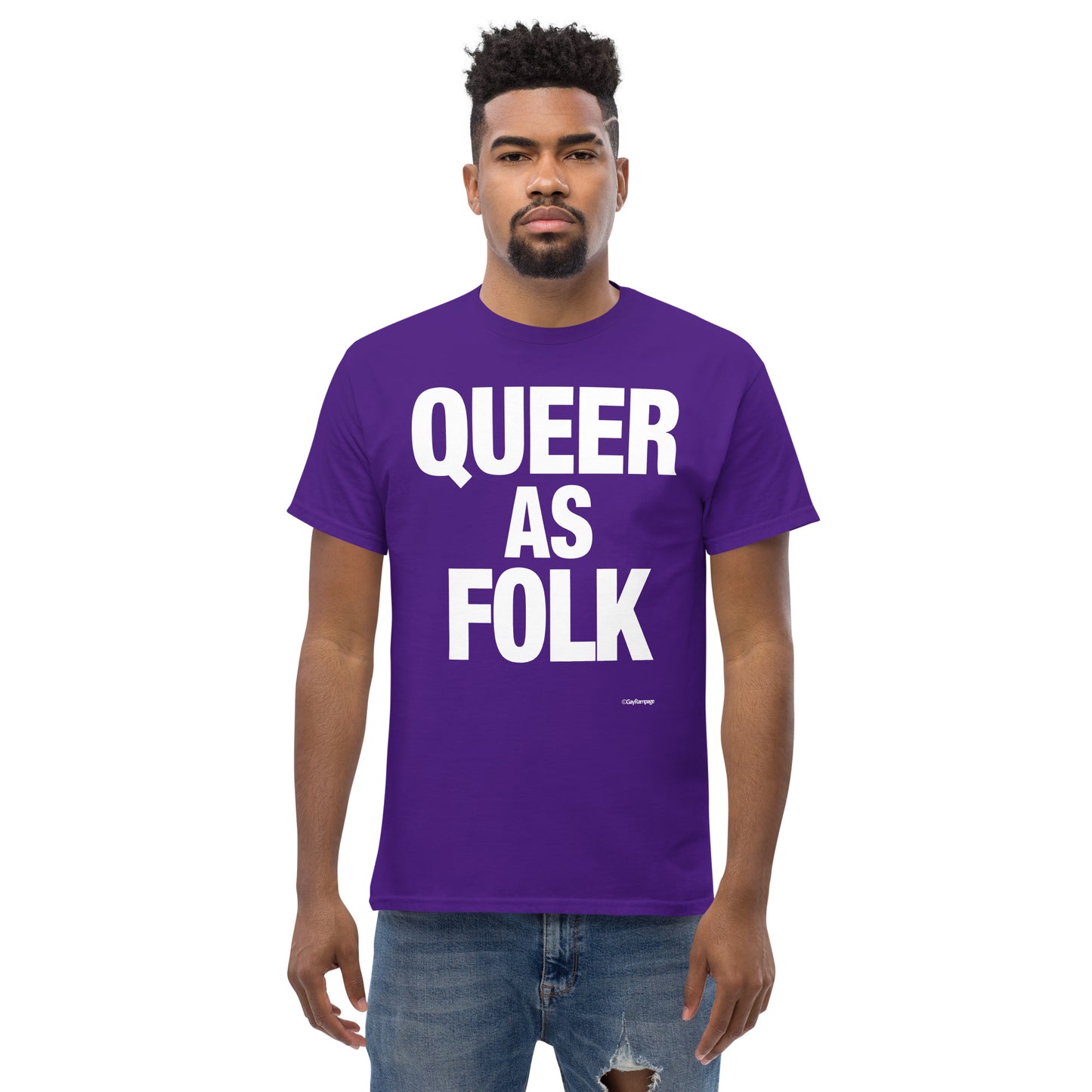 008 Queer as Folk (white on dark) Men's classic tee