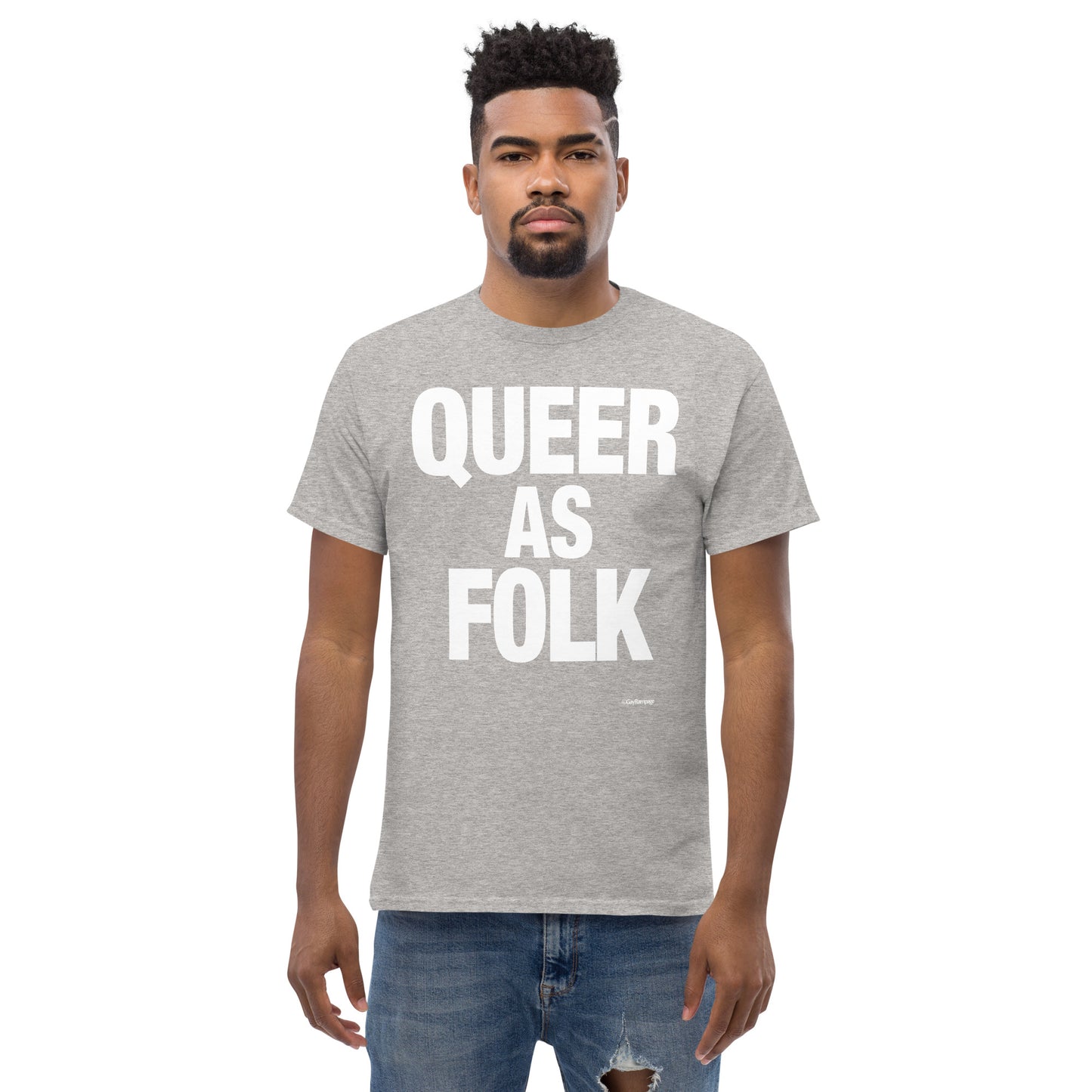 008 Queer as Folk (white on dark) Men's classic tee