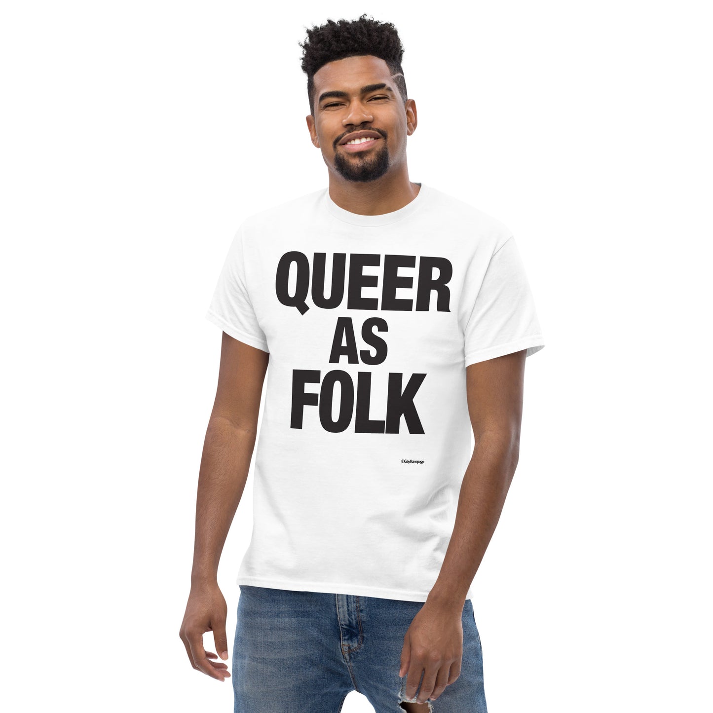 007 Queer as Folk (black on light) Men's classic tee