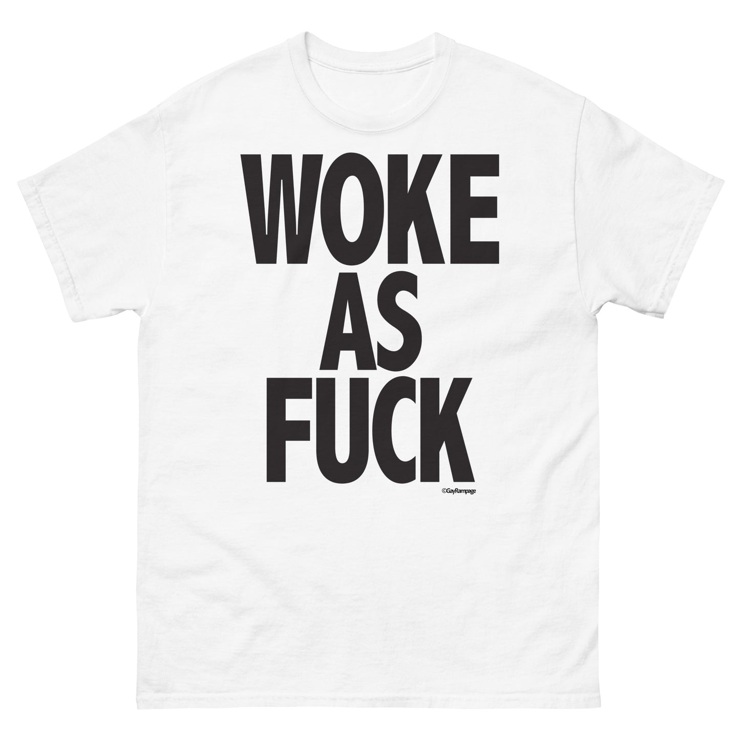 011 Woke as Fuck (black on light) Men's classic tee