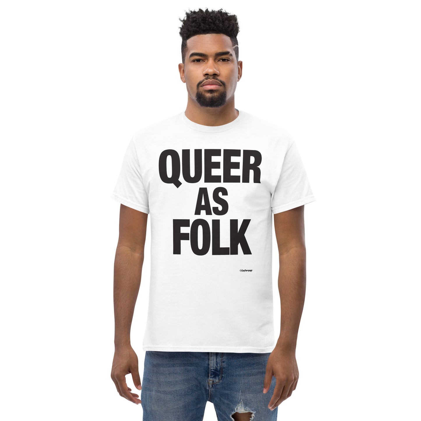 007 Queer as Folk (black on light) Men's classic tee